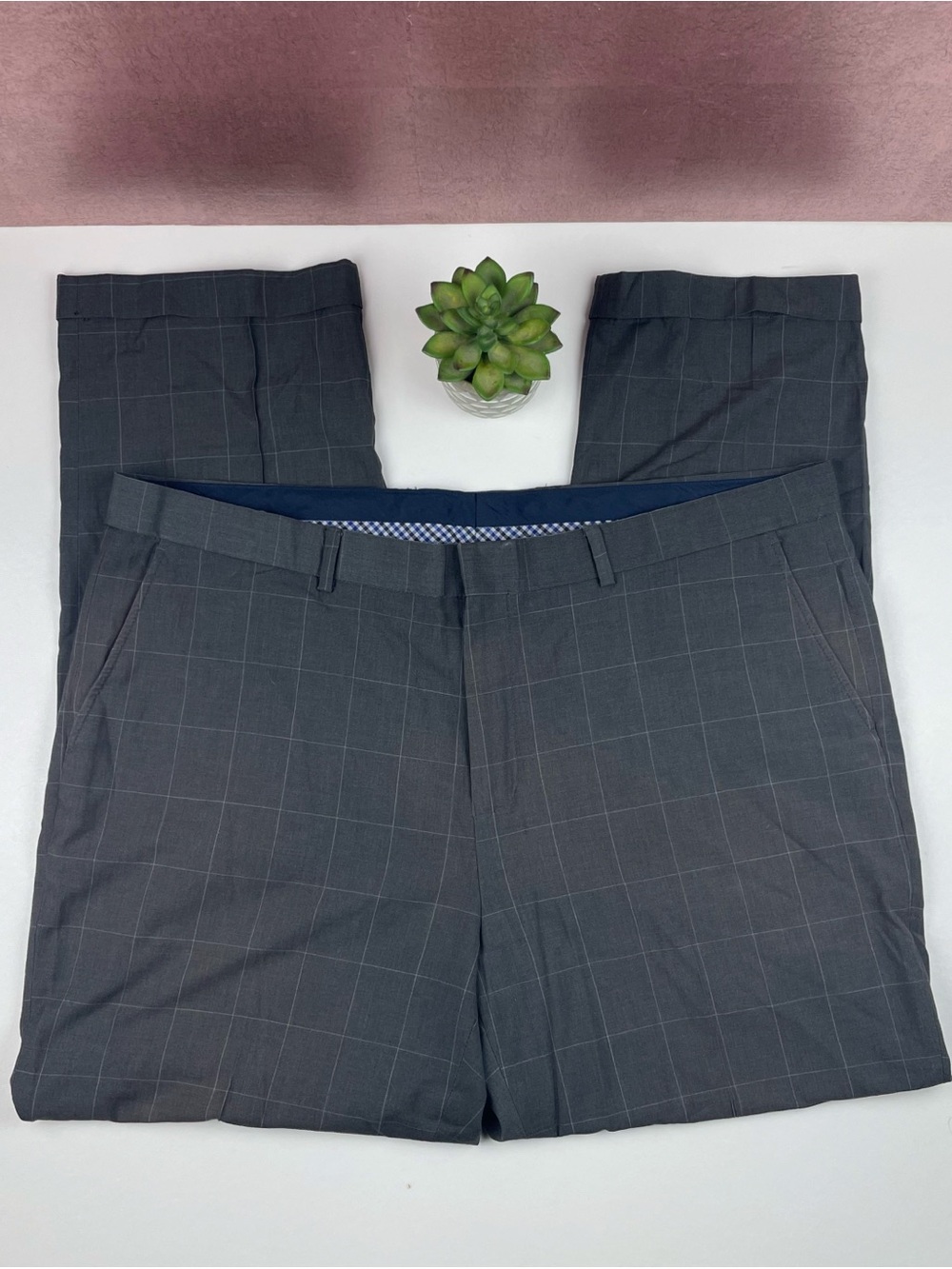 Nautica Gray White Pinstripe Dress Pants Men Size 41